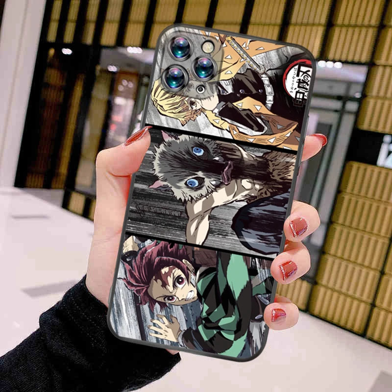

Anime Demon Slayer Kimetsu No Yaiba Phone Case For iPhone 12 Pro MAX Mini SE 2020 Luxury Ultra Thin Telephone Full Protection