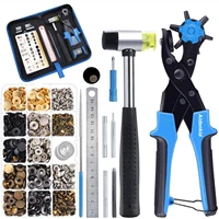 hole punch plier setrevolving punch hole tool kit with punch plierplastic hammerleather double cap rivetssnap fasteners