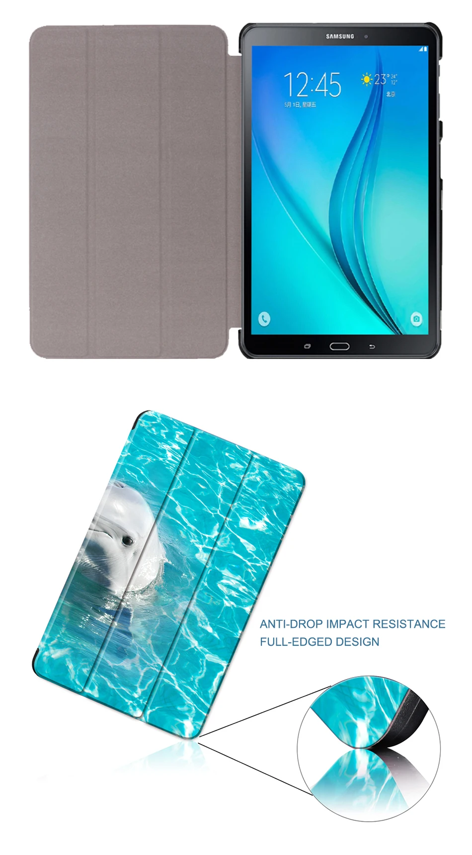 Чехол MTT для samsung Galaxy Tab A A6 10,1 '' SM-T580 T580N T585 T585C милый Дельфин из искусственной кожи флип-чехол с подставкой чехол для планшета
