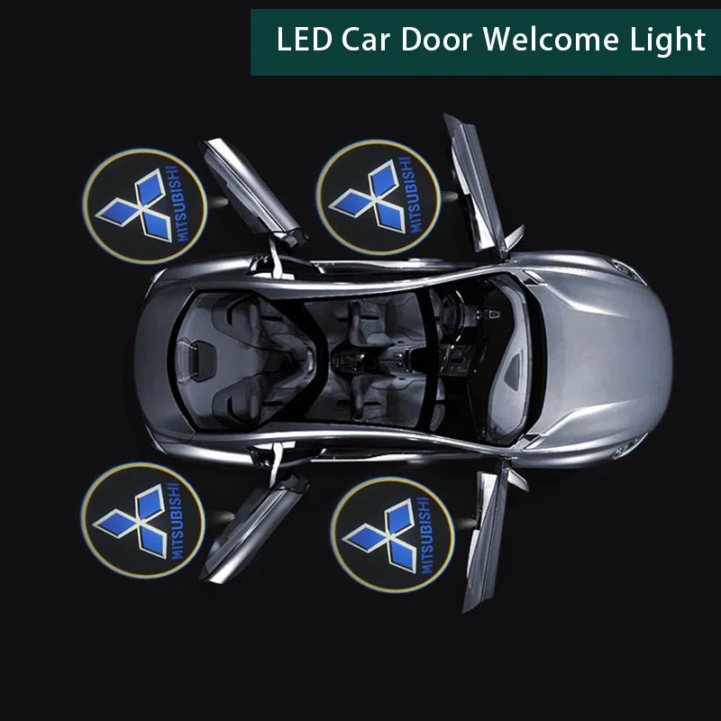 Декоративный светильник на дверь автомобиля с логотипом для Mitsubishi ASX Lancer Pajero