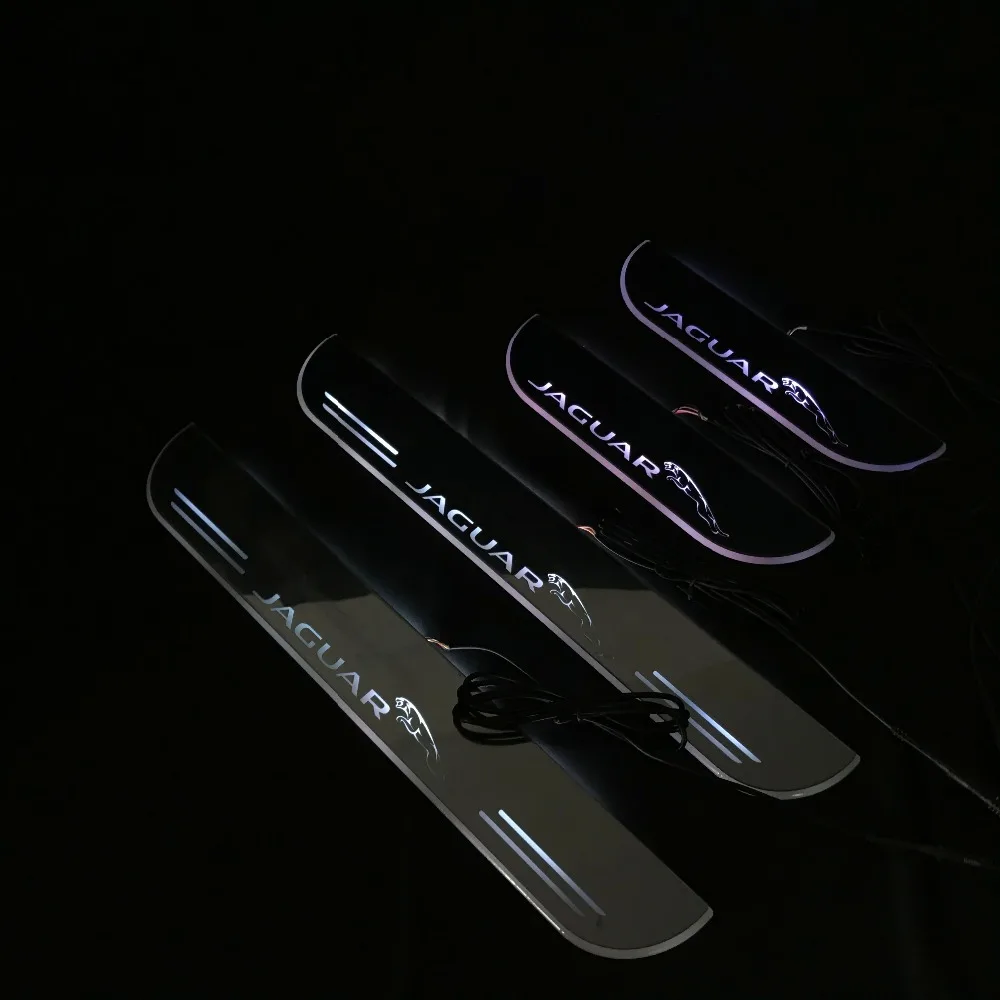 

Osmrk led moving door scuff for Jaguar xf dynamic door sill plate lining overlays guards flowing/fixed light