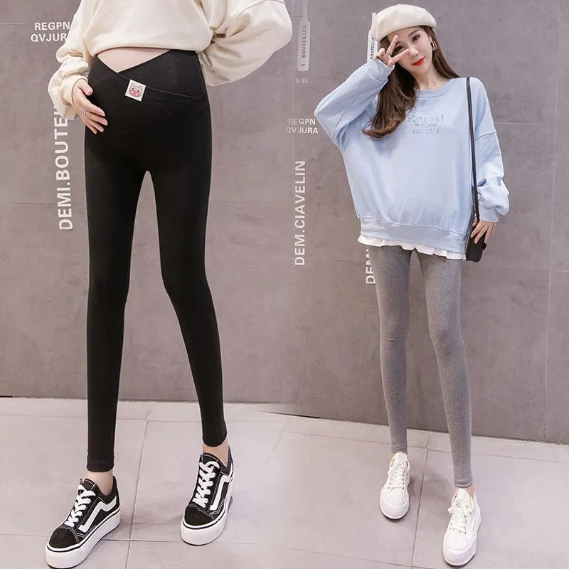 Весенние леггинсы с V-образным вырезом и низкой талией для беременных Осенняя