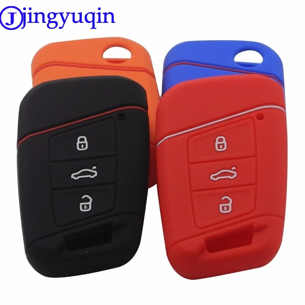 Силиконовый чехол для ключей jingyuqin 3 BTNS Volkswagen VW Magotan Passat B8 Skoda A7 умный протектор|key