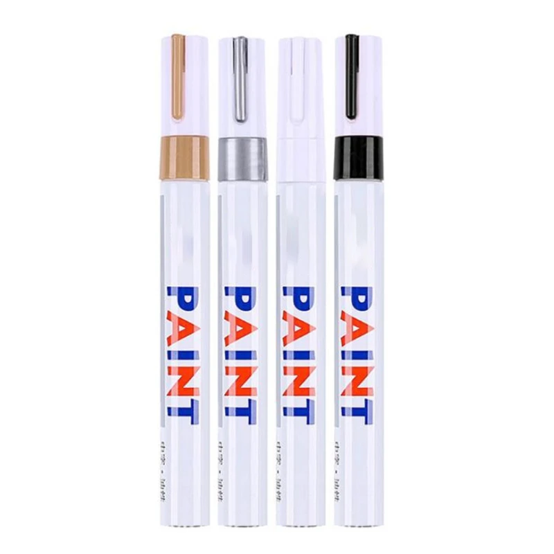

4 Colors Waterproof DIY Metallic Paint Marker for Car Tyre Tire Tread Rubber Metal Crystal Epoxy Resin Art Supplies Outline Pen