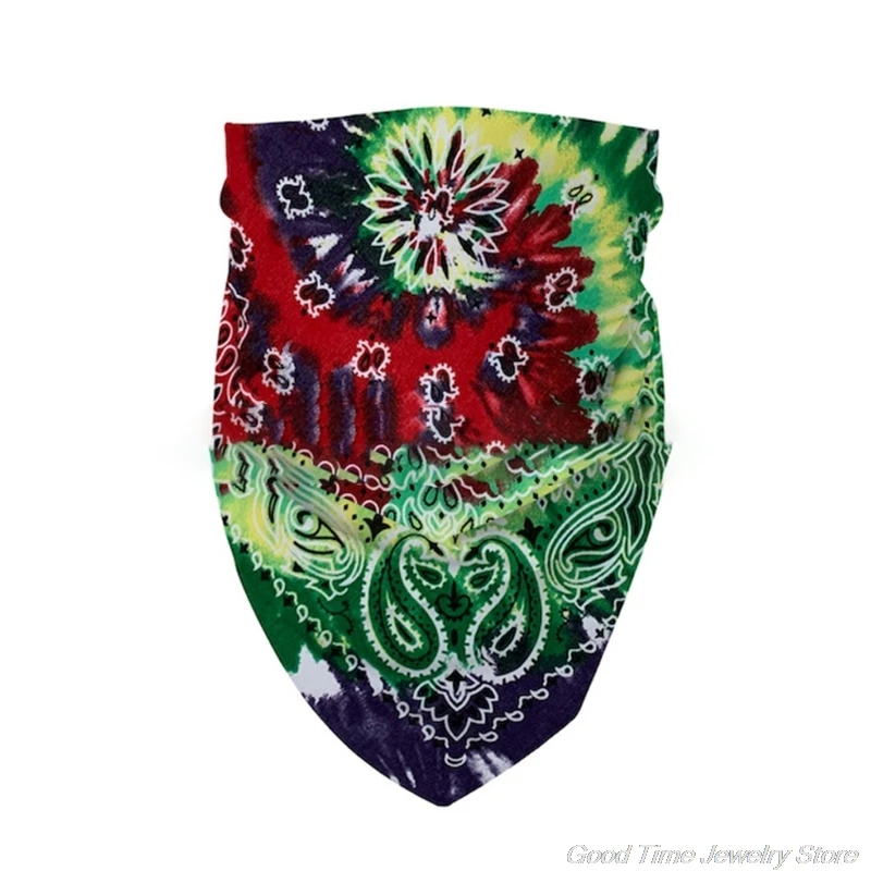 

Double Paisley Floral Print Bandana Head Wraps Multicolor Swirl Tie-Dye Hip Hop Square Scarf Cycling Turban Headband M24 21