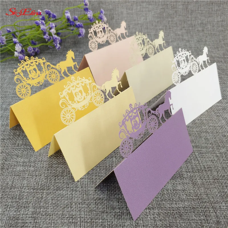 100 шт. лазерная резка Королевский Каретный стол имя украшение для сидения за