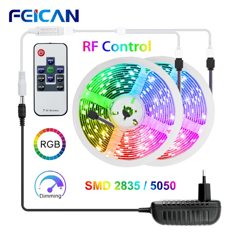 Светодиодные ленты светильник s 12V Водонепроницаемый RGB РЧ пульт дистанционного