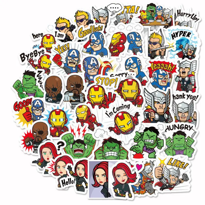 10/30/50 шт с принтами &quotMarvel" "Мстители Железный человек телефонные наклейки для
