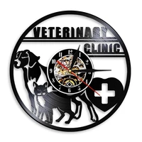 veterinary clinic veterinarian wall watch dogs and cats pet care animal hospital vinyl record wall clock animal lovers vet gifts