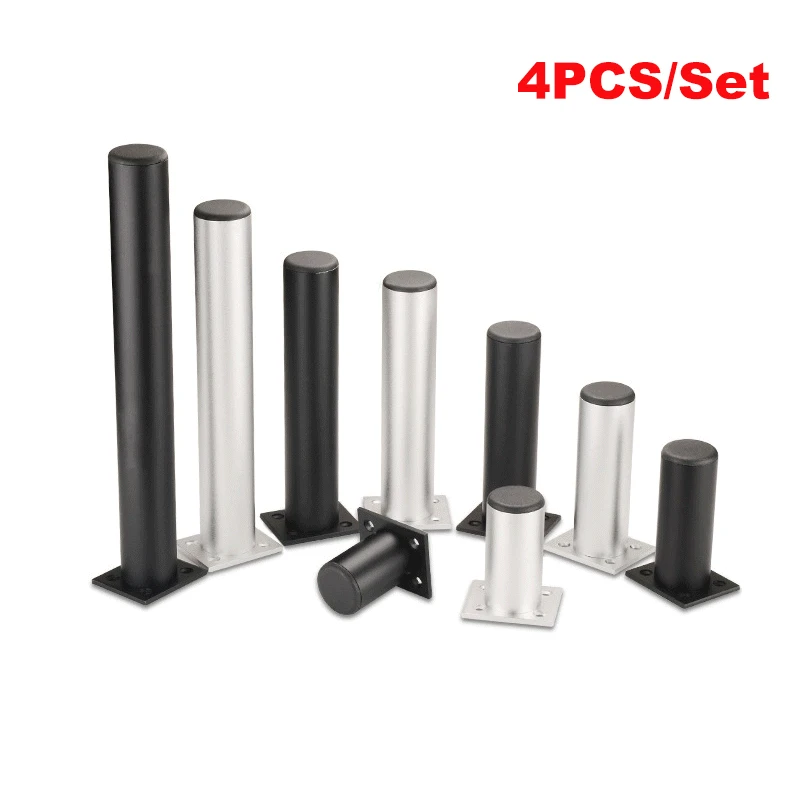 4 шт./компл. Алюминиевые ножки для мебели Кабинет ноги DIY утолщаются Регулируемые 6
