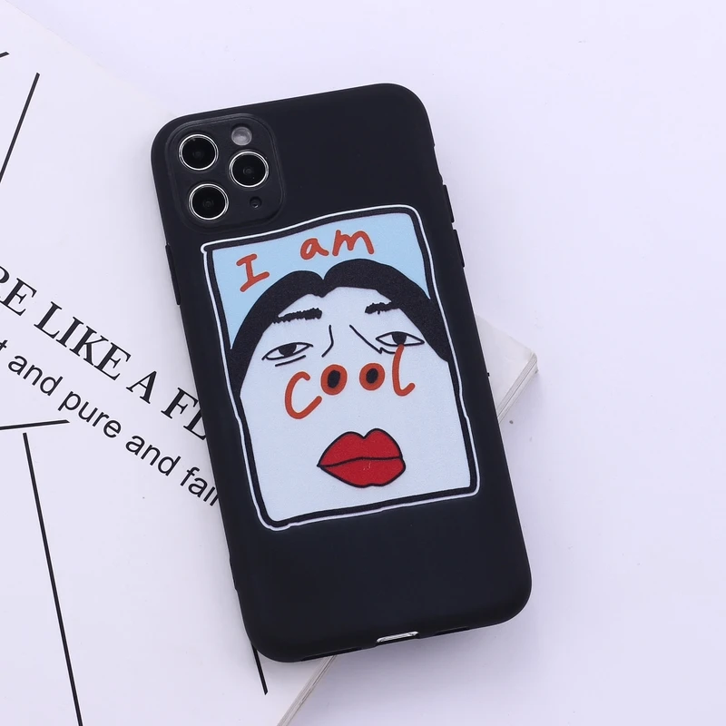 Чехол Funny I am cool memes для защиты камеры матовый мягкий чехол конфет iPhone 11 Pro XS Max XR X 8 7
