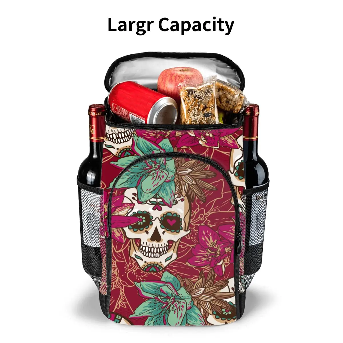 

18L Outdoor Picnic Backpack Men Camping Cooler Bag Refrigerator Isotherma Cooler For Picnic Bag Women Food Box Skull Hearts