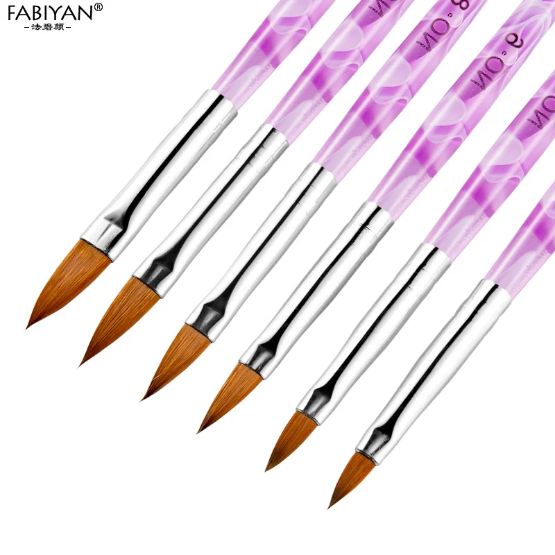 Акриловая кисть для дизайна ногтей 6 размеров маникюрная раскрашивания Гель лак