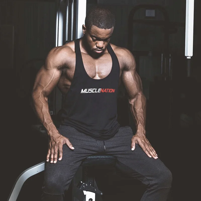 

Fitness Exercise Quick Drying Breathable Men's Vest Sling Sleeveless Vest Pure Cotton Sweat Absorbing Tight Vest Men's T-shirt