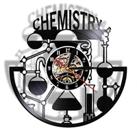 chemical experiment vinyl album lp black wall clock silent non ticking timepieces wall watch for chemistry lab science art decor