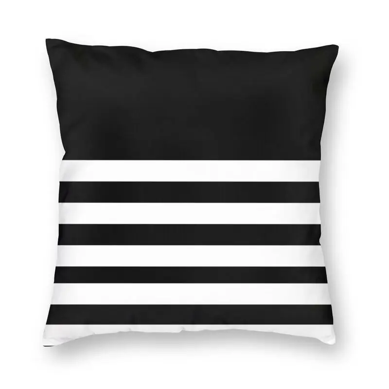 

Черно-белые геометрические полосатые наволочки из полиэстера, минималистичные линии, искусство, наволочка для дивана, квадратная подушка, ...