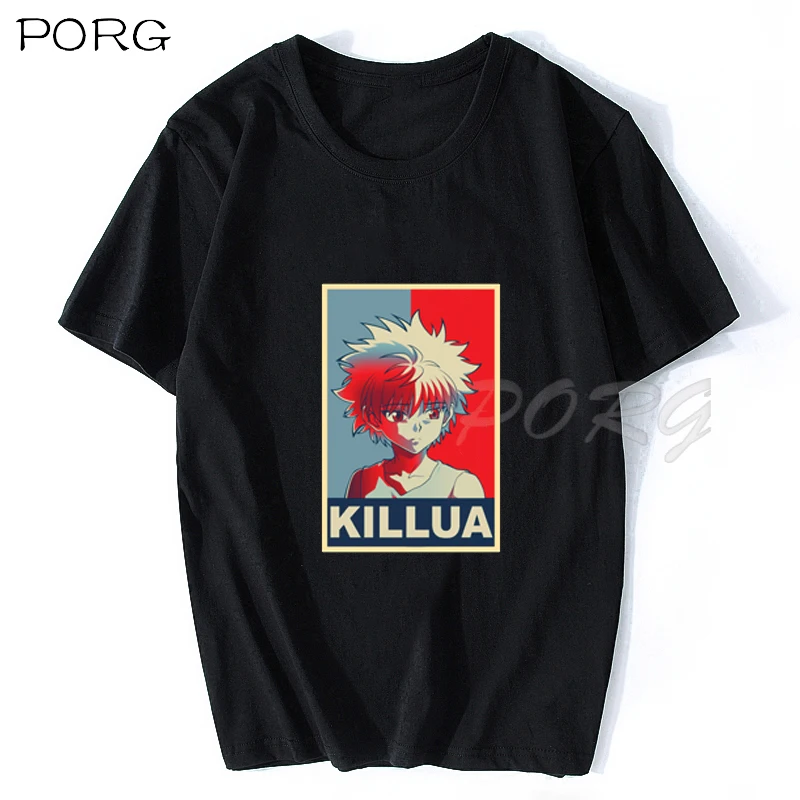Классические комиксные футболки Hunter X Killua Zoldyck Baka с круглым вырезом и коротким