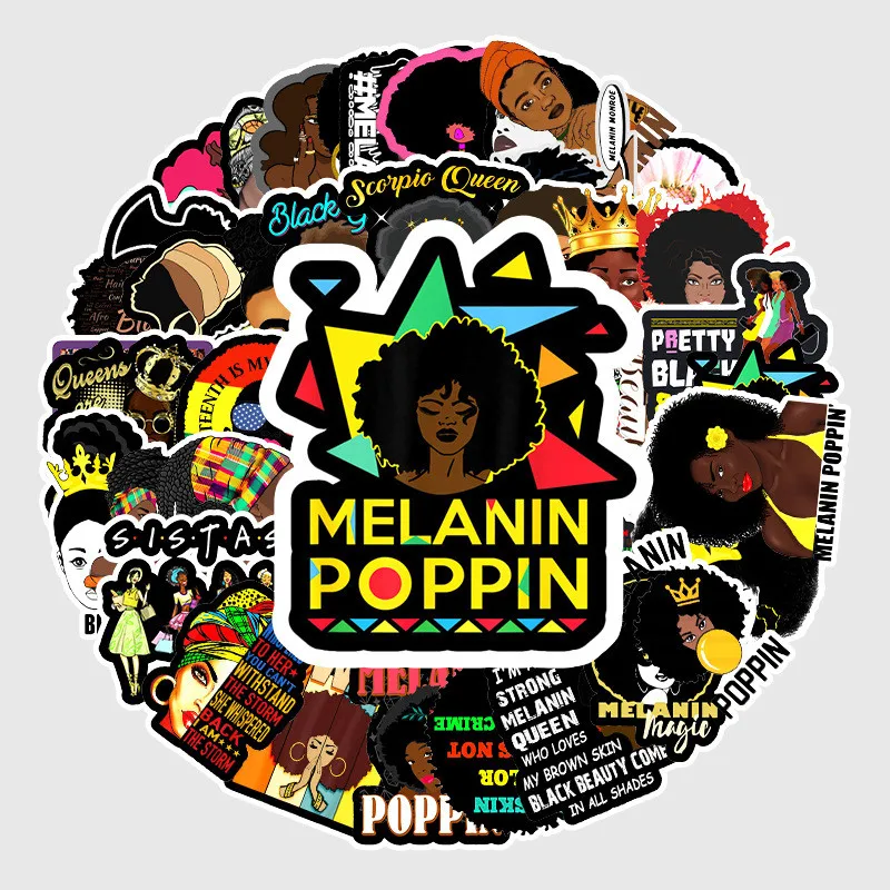 10/50 шт./лот вдохновляющие черная девочка меланина попсовое стикеры набор сделай