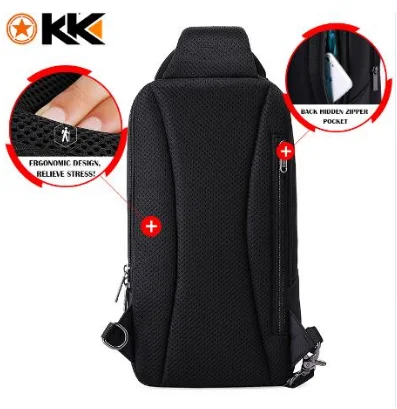 Мужская нагрудная сумка KAKA повседневные мессенджеры с USB зарядкой и защитой от