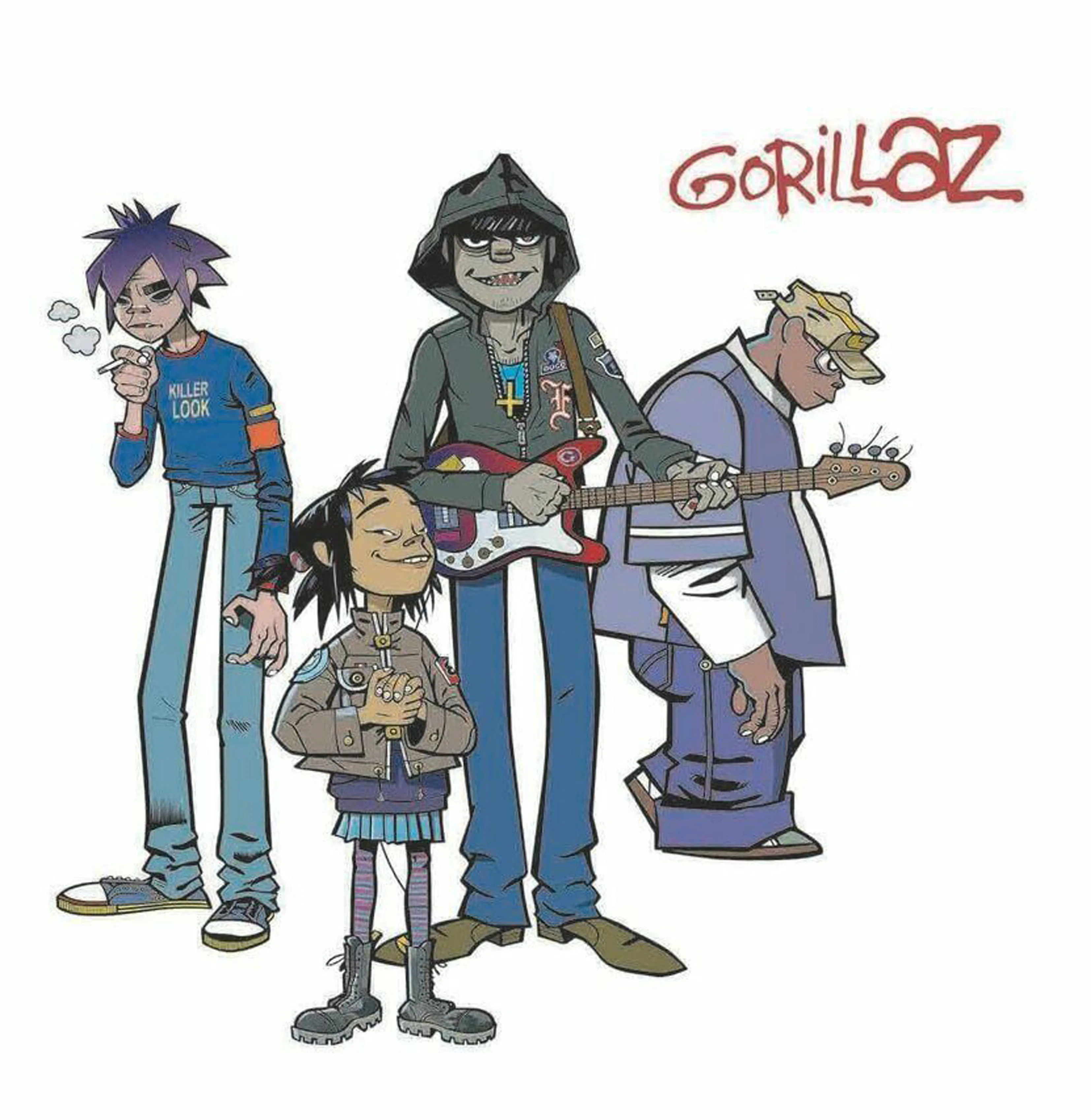 Gorillaz стикер виниловая наклейка Vaporwave упаковка Лето 2019 футболка "Аниме"