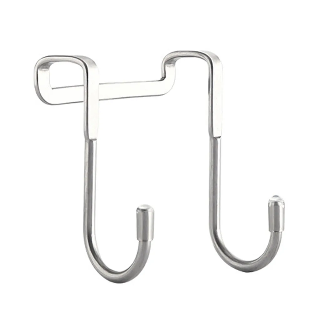 

Hot! 1PC S-type Door Hanger Hook Stainless Steel Cabinet Door No Trace Door Back Coat Hook Kitchen Bathroom Towel Storage Hanger