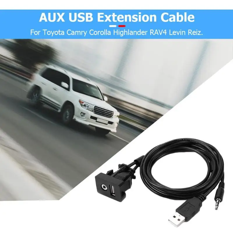 Автомобильный Удлинительный кабель AUX USB 3 5 мм для приборной панели Toyota Corolla RAV4 Reiz