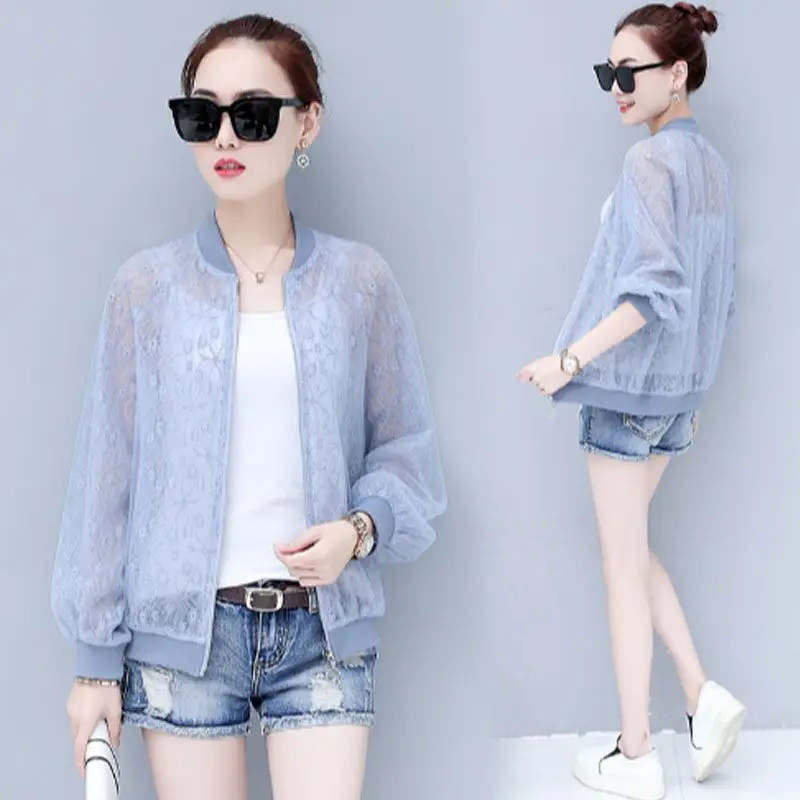 Женский короткий кардиган с длинным рукавом повседневный тонкий защитой от