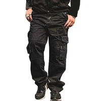 mcikkny mens baggy hip hop cargo jeans pants multi pockets tactical loose casual denim trousers for male washed plus size 30 46