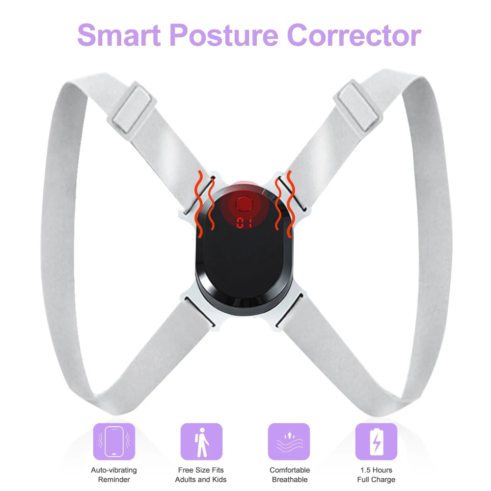 

Умный Корректор осанки для женщин, мужчин, детей, регулируемый телефон с интеллектуальным датчиком, вибронапоминанием