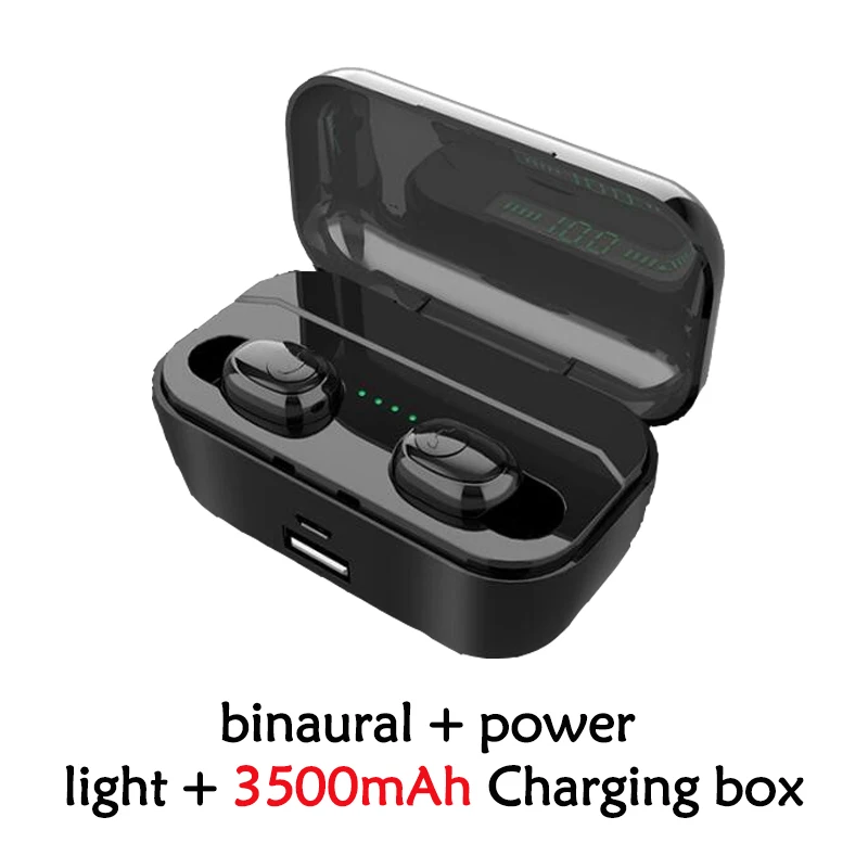 binaural G6s Bluetooth наушники беспроводные наушники IPX7 водонепроницаемый TWS светодиодный дисплей гарнитура стерео спорт HiFi беспроводные наушники для телефонов - Цвет: binaural