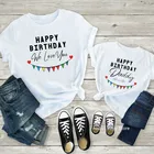 Футболки с надписью Happy Birthday для папы, мамы и детей, подарок папе, маме, дочери, сына на день рождения, футболки в тон