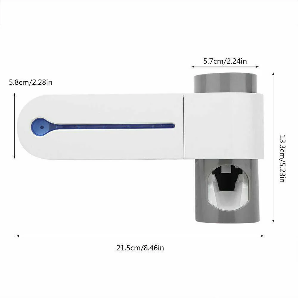 

3in1 Antibacterial UV Toothbrush Holder Automatic Toothpaste Dispenser Sterilize Home Cleaner Sterilize Bathroom Accessories Set