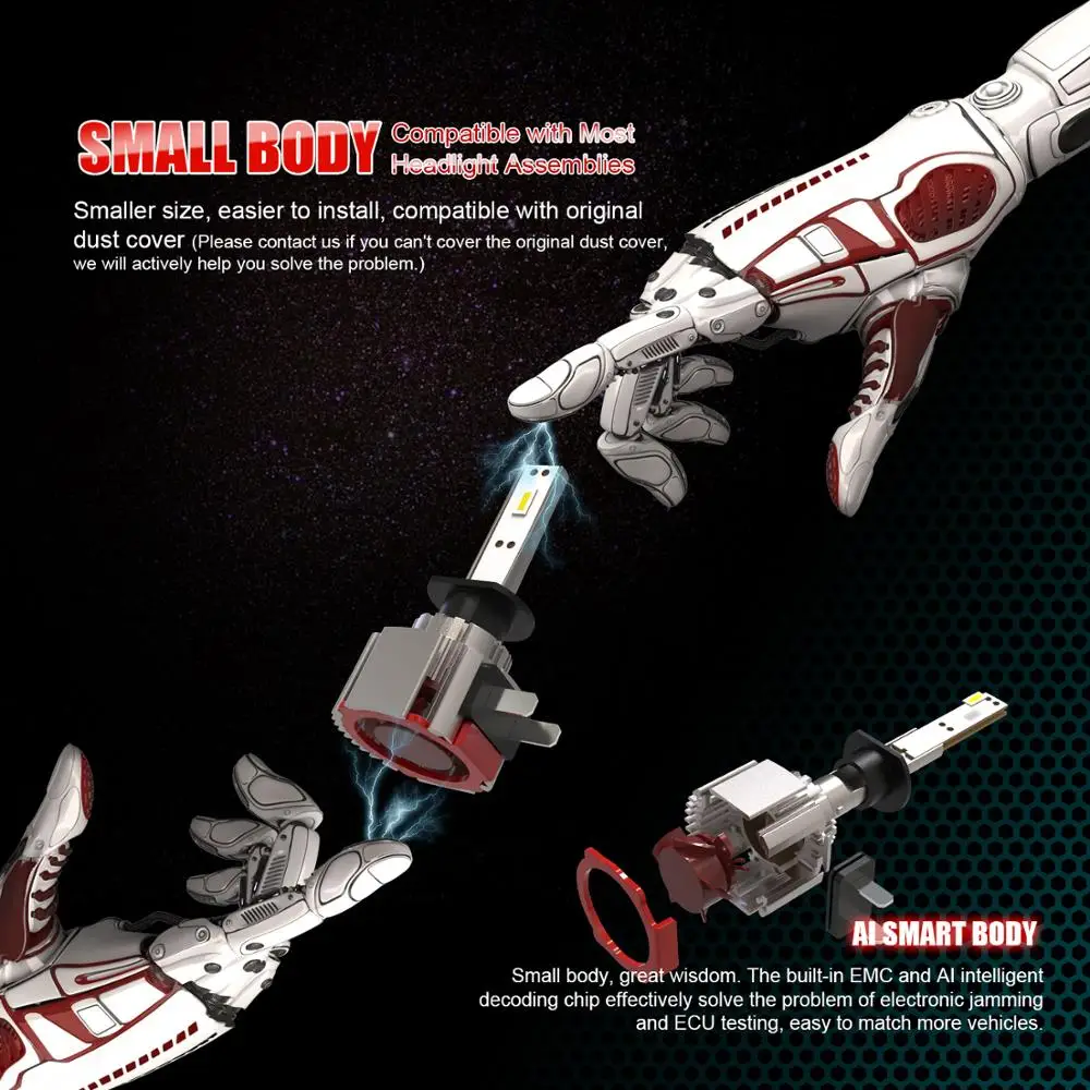 Автомобильный головной светильник H7 светодиодный супер яркий 60 Вт H1 HB3 9005 9006 HB4