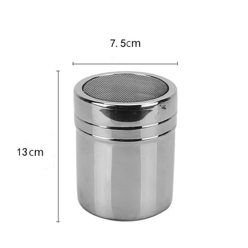 

5cm Diam Stainless Steel Powder Sprinkle Extinguishers Tank Gauze Bucket Cocoa Powder Cinnamon Powder Dusting Cans