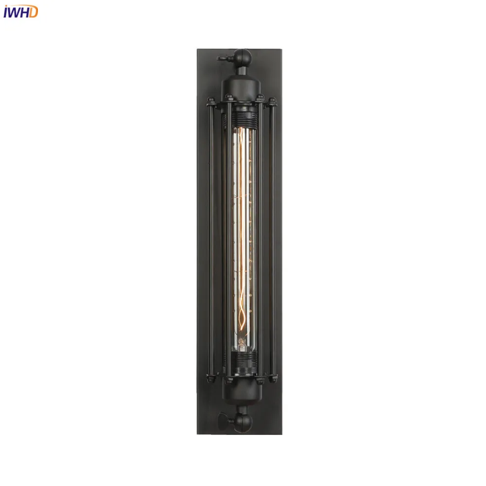 IWHD Loft Decor Retro Wall Lights For Home Bar Stair Bathroom Mirror Light Black Industrial Vinage Sconce Wandlamp LED | Лампы и