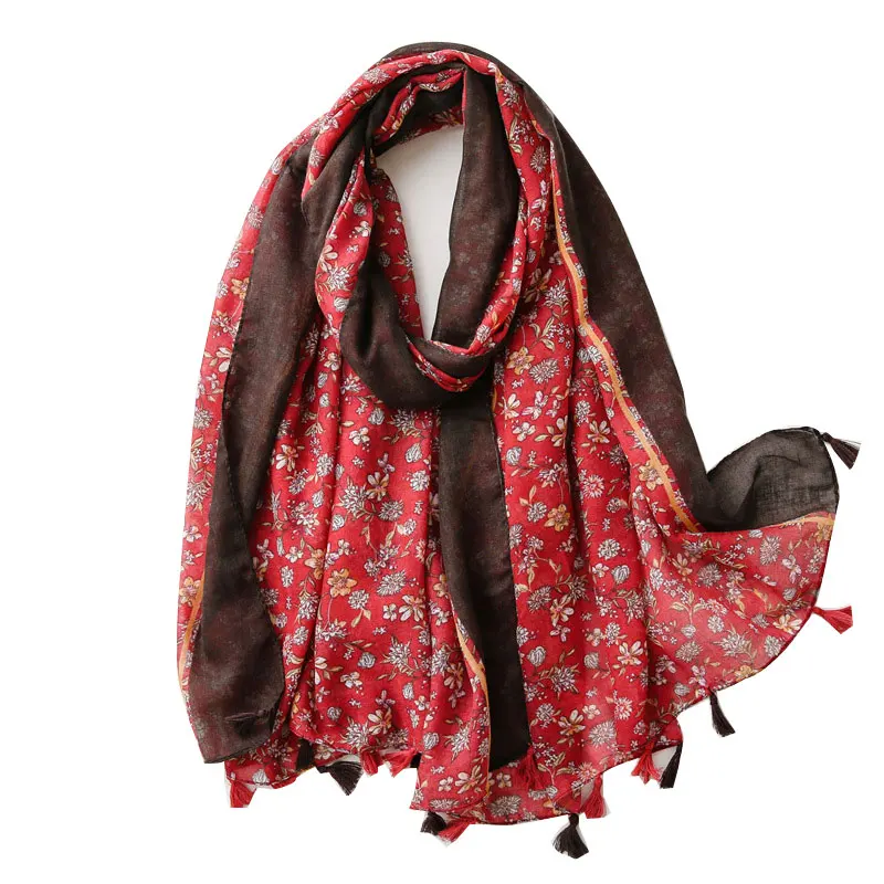 

Fashion Tassel Viscose Shawl Scarf High Quality Neckerchief Autumn Winter Foulards Muslim Hijab Stole Bufandas Wrap Pashmina