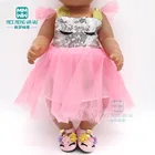 Подходит для 43 см игрушечной куклы новорожденной милое розовое блестящее платье 18 дюймов американская кукла подарок для девочки