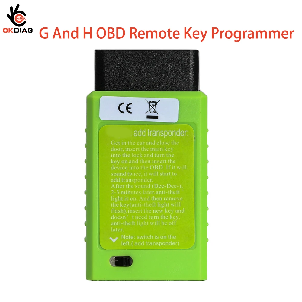 OBD2 For Toyota G Chip H Chip Vehicle OBD Remote Key Programming Device With Switch Add Transponder Via OBD2 Key Programmer