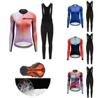 Осень 2022, одежда для дорожного велосипеда с длинным рукавом, гелевый комплект с нагрудником, Женский комплект из Джерси для езды на велосипеде, костюм для горного велосипеда, женская одежда для езды на велосипеде, длинное платье-униформа