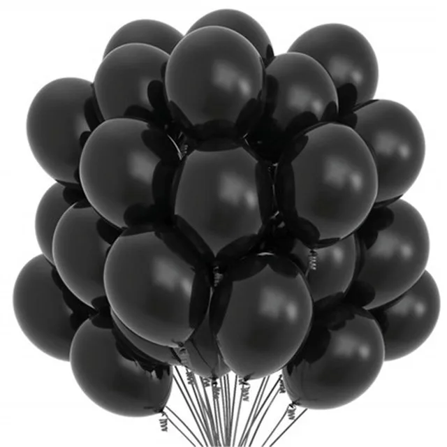 Black 20 шт. 12 дюймов Свадебные латексные шары украшения для дня рождения Надувные Воздушные шары Детские игрушки детский душ баллон гелия - Color: Black