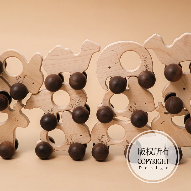 Baby Wood Toy Animal Cartoon Car Child Montessori Educational Wooden Blocks Stacking Toys Game Maple Teethers Kids Crafts Gifts | Мать и