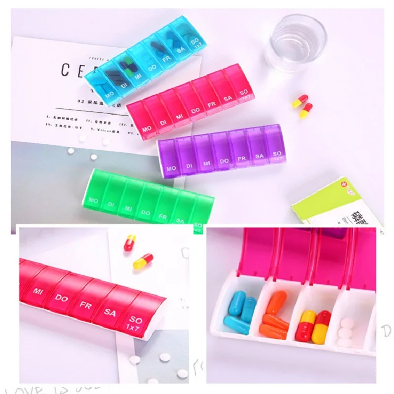 Портативный 7 дней органайзер для лекарства на неделю Планшет контейнер таблеток