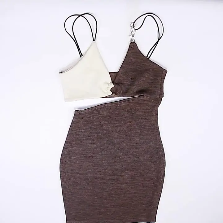 

Hollow Out Patchwork Sleeveless Summer Dress Women Casual Dresses