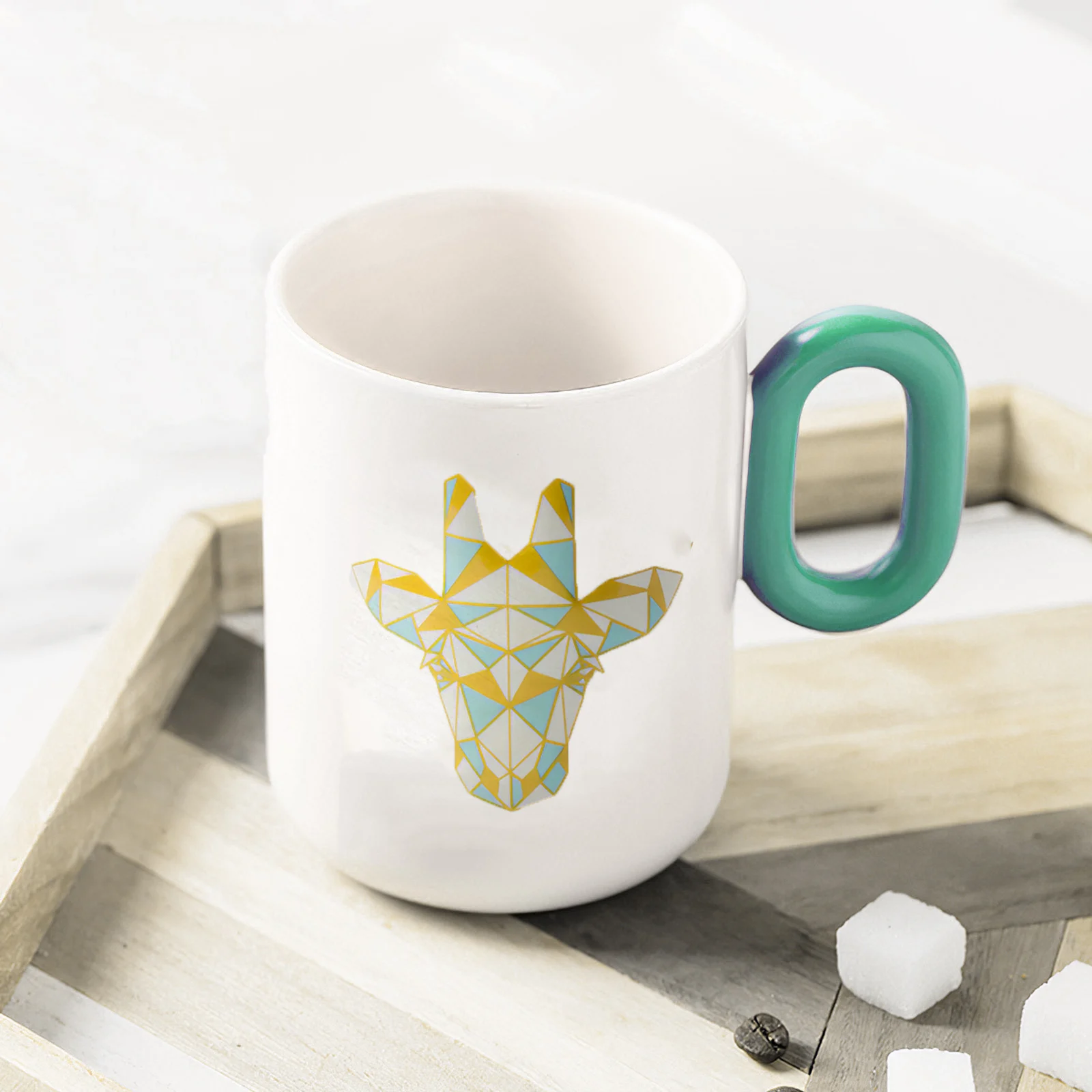 

350ML Cute Cup Animal Pattern Handle Cup Milk Coffee Wheat Straw Plastic Water Cup Travel Funny Mug Kids Children Party Gift