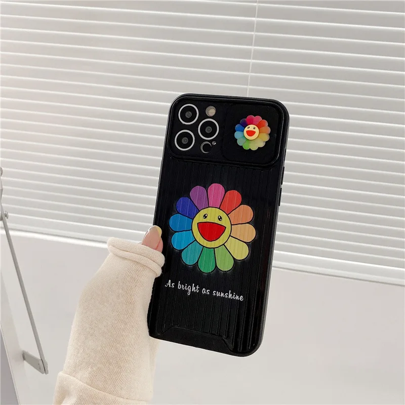 push window fashion cover for apple iphone 12 mini 7 8 x xs xr max 11 pro plus hot luxury brand smiley sun flower silicone case free global shipping