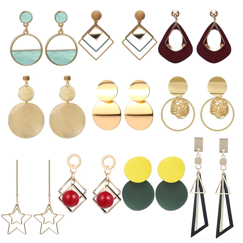 31 трендовые стильные корейский Серебряный цвет серьги из красного дерева