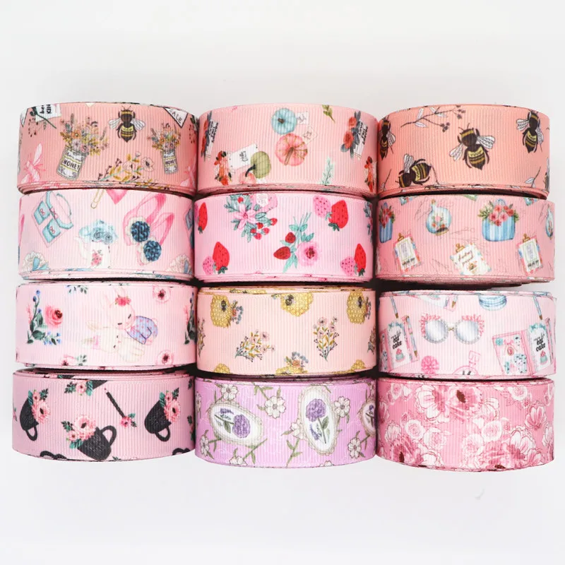 10 Yards 1'' 25MM Flowers /Fields And Gardens Printed Grosgrain Ribbons For Hair Bows DIY Handmade Materials Y2020051502 | Дом и сад