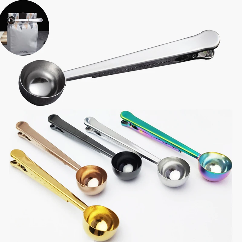 

Tea Coffee Measuring Spoon Scoop with Clip Kitchen Supply Powder Measuring Tools Good Sealing and Keep Fresh Delicious