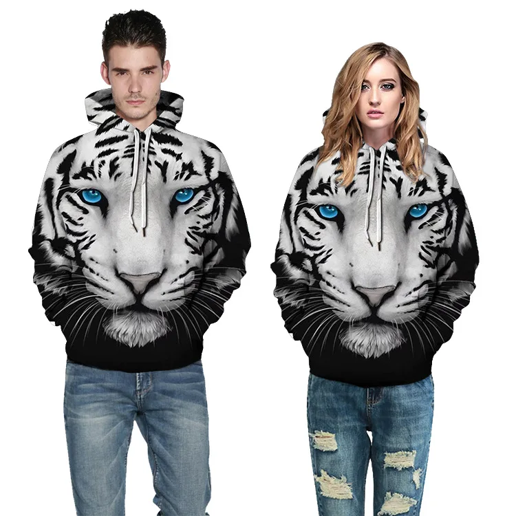 Свитер унисекс с капюшоном и 3D Цифровым принтом Свободный пуловер рисунком