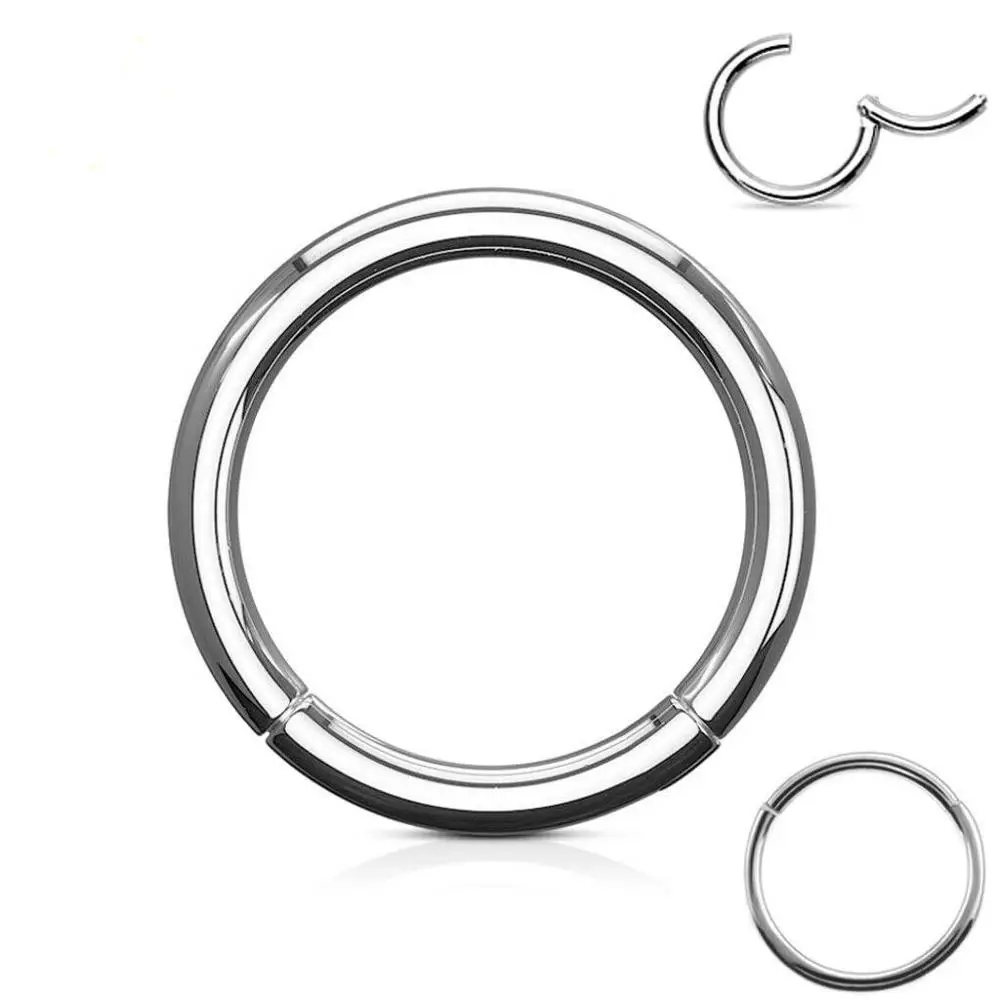 Silver 316l хирургическая сталь шарнирное кольцо для носа 20 г 18 г 16 г 14 г 6 мм 7 мм 8 мм 9 мм 10 мм 12 мм цвет золото, розовое золото, серебро, черный - Окраска металла: Silver